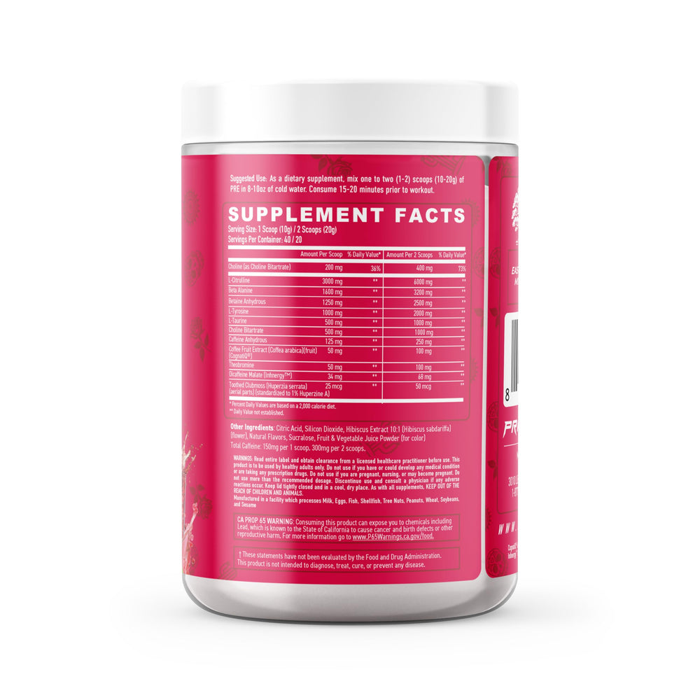 Primeval Labs PRE High-Stim scoop beside tub for quick prep