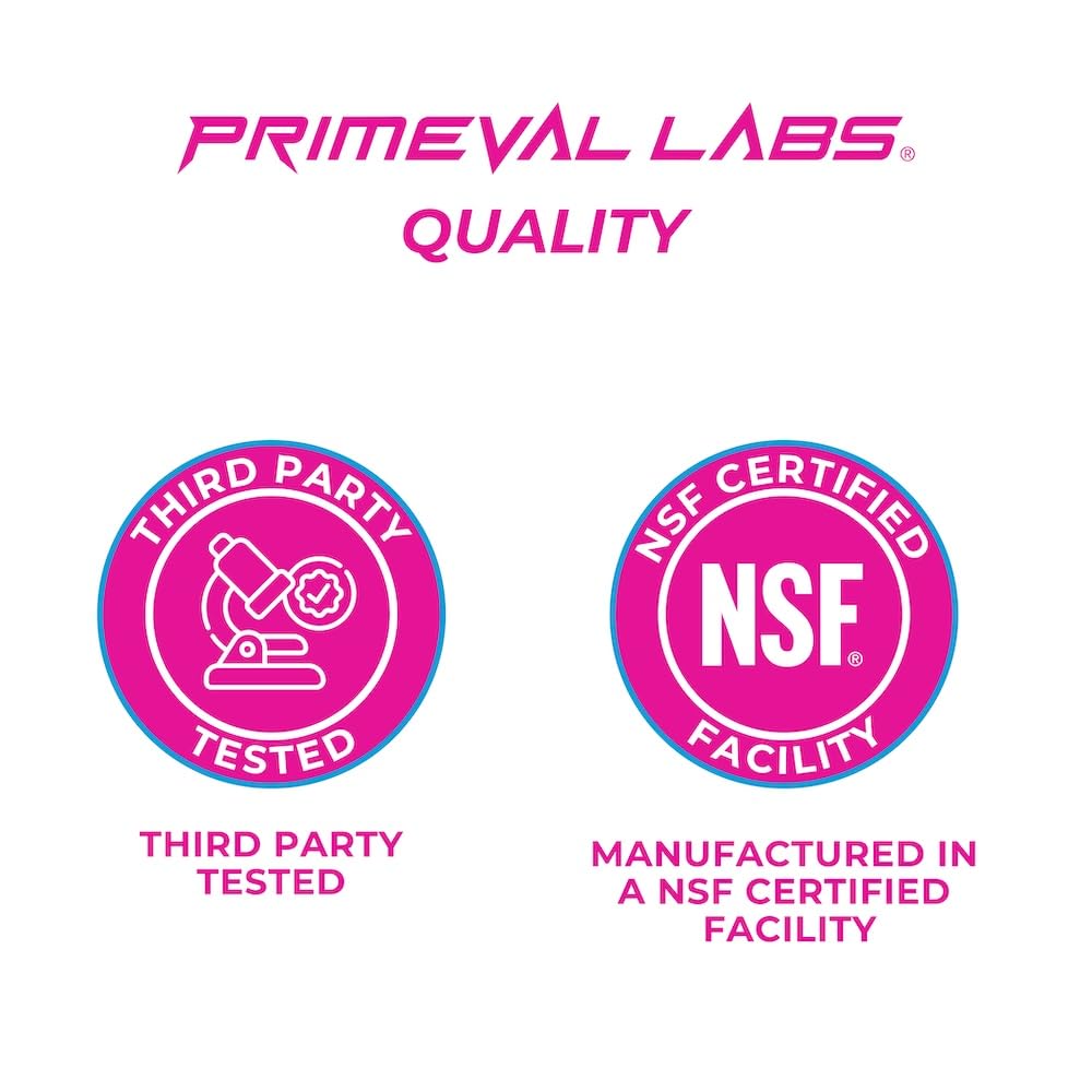 Primeval Labs Pure Whey Protein Concentrate DigeSEB enzymes graphic indicating digestive support