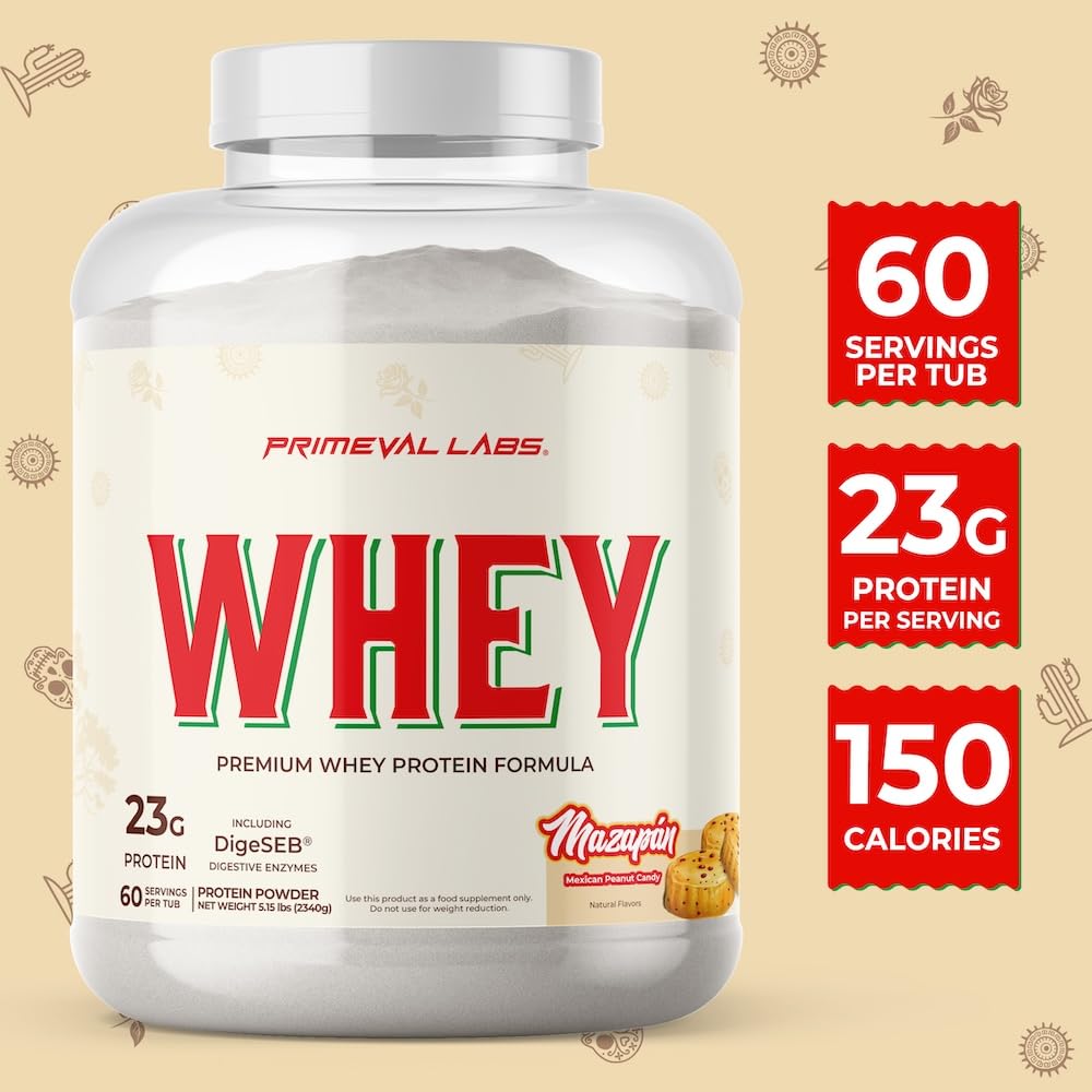 Primeval Labs Mazapan whey pour demonstrates a smooth shake with minimal clumps.