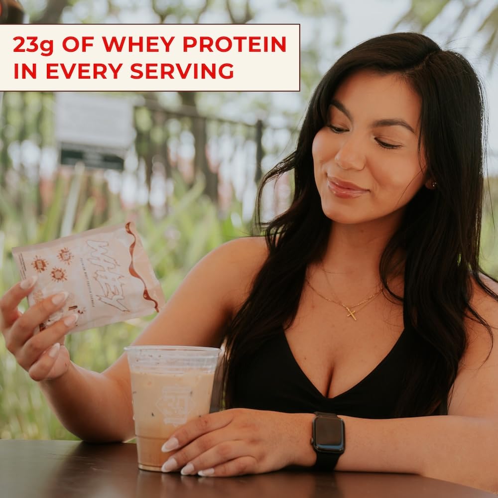 Primeval Labs Pure Whey Mazapan texture closeup highlights creamy shake.