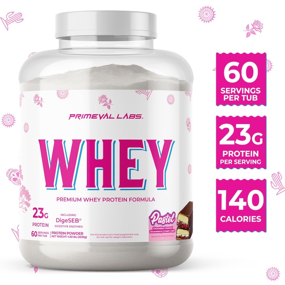 Primeval Labs Pure Whey shake poured into a shaker for post-workout recovery