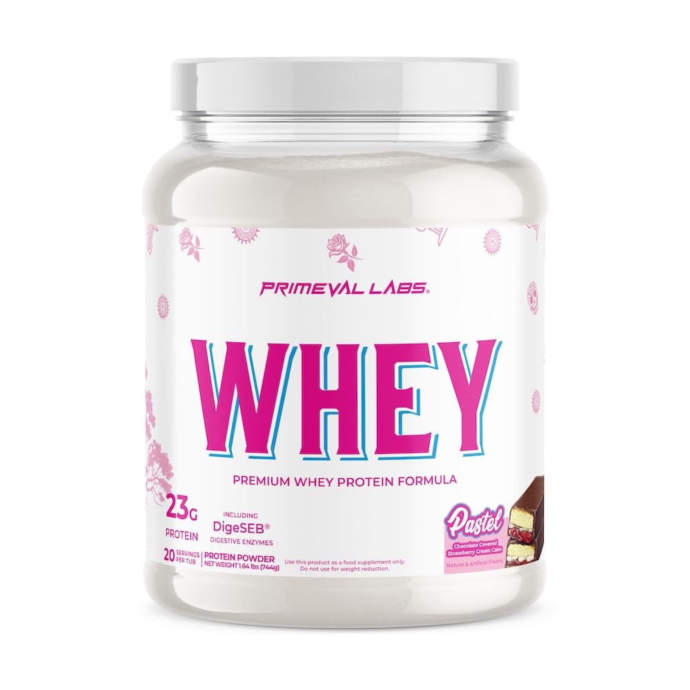 Primeval Labs Pure Whey Protein Concentrate pastel can for clean nutrition and daily shakes