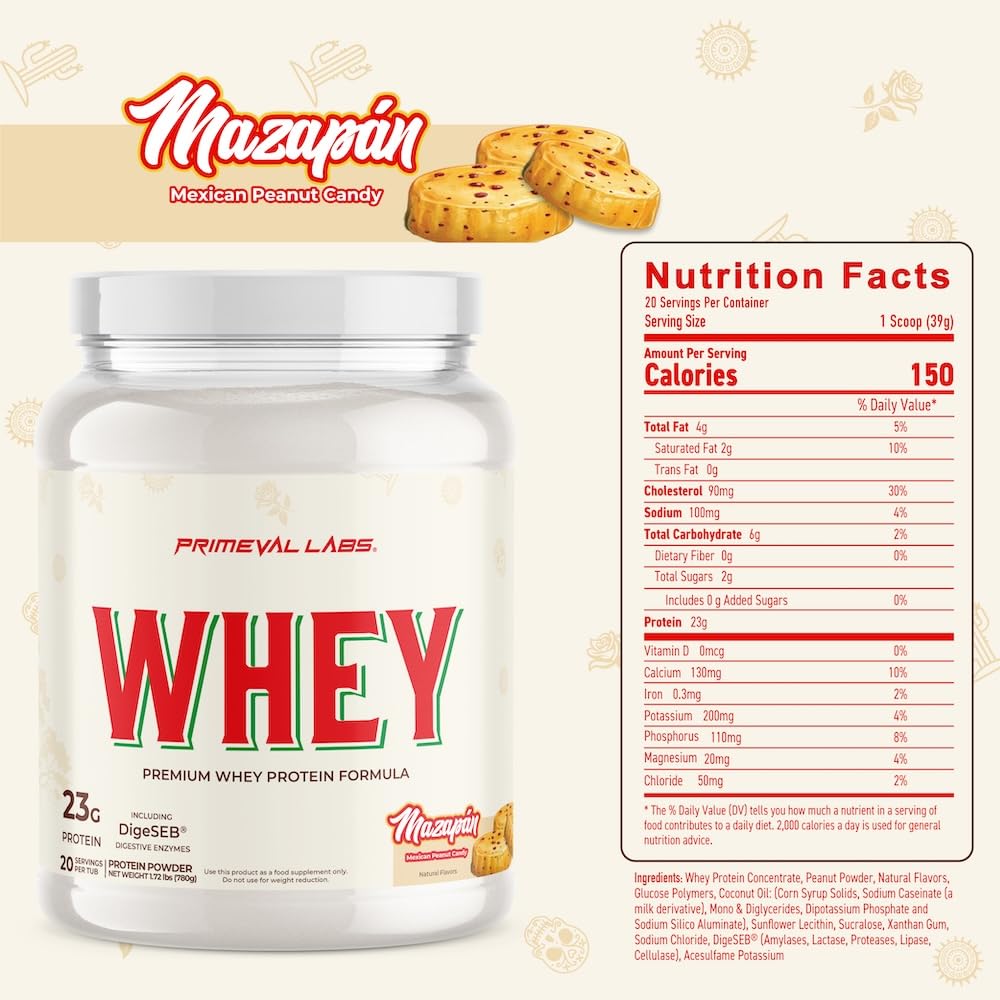 Primeval Labs Pure Whey Scoop beside powder for easy prep after training.