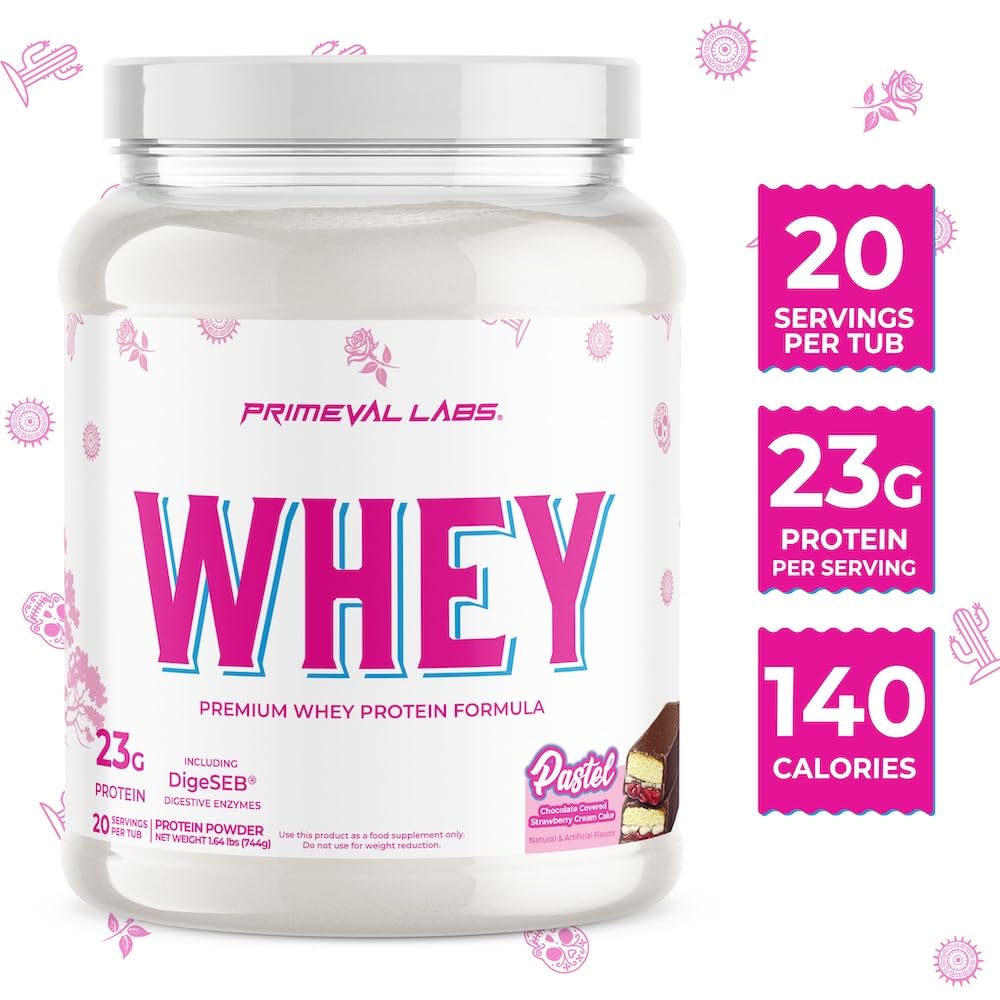 Primeval Labs Pure Whey Protein Concentrate shake glass with creamy texture for recovery drinks
