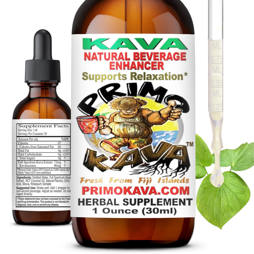 PRIMO KAVA Drops 1oz bottle front view