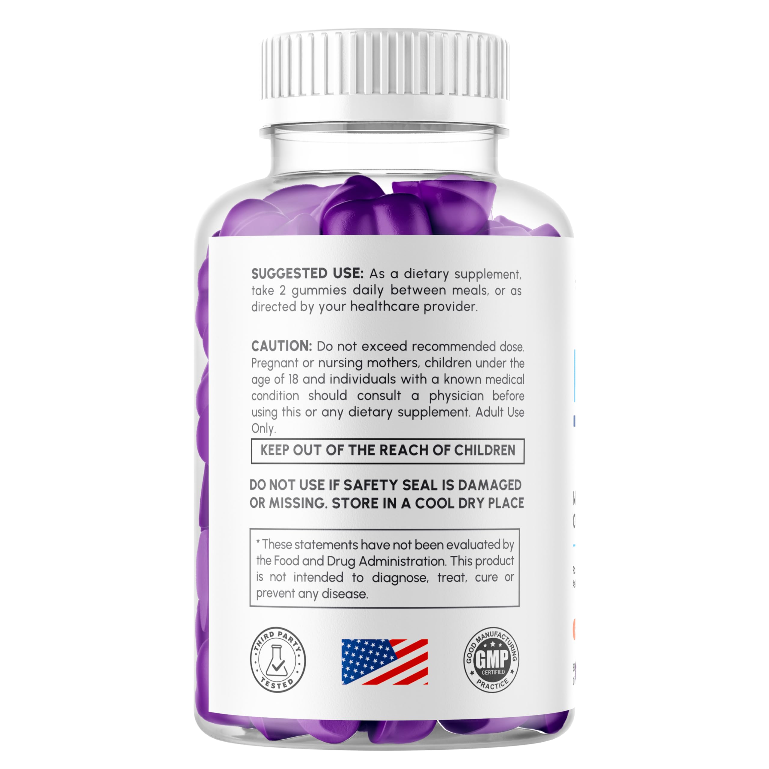 Premium quality vitamins label for PrimoTRT Gummies