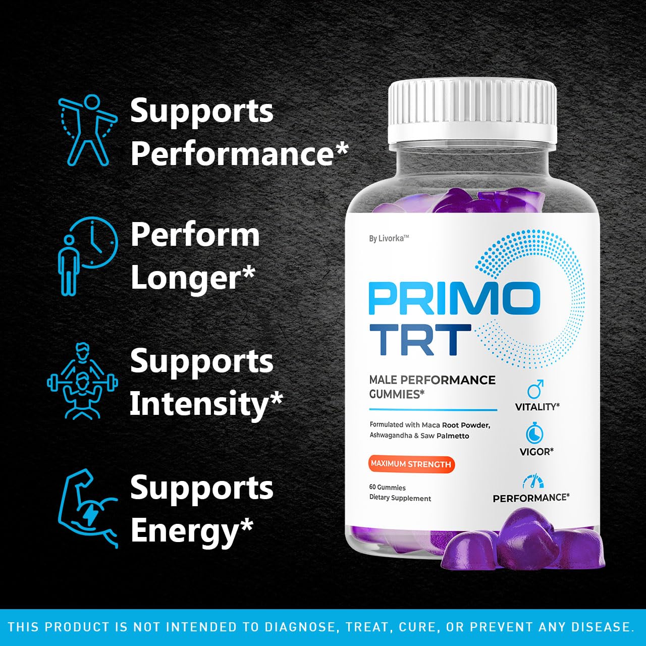 Primo TRT Gummies bottle back label