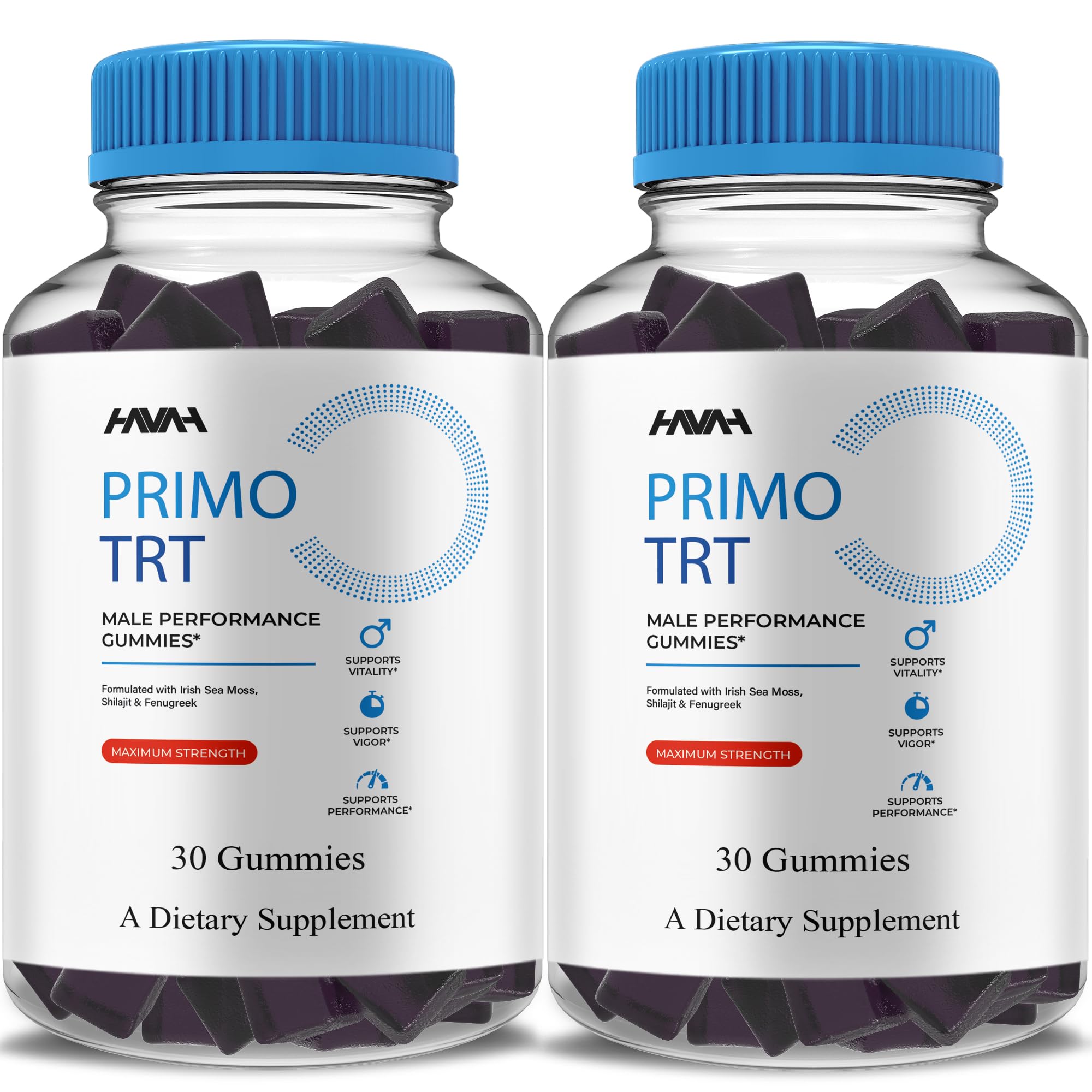 Two-pack Primo TRT Maximum Strength Performance Gummies bottle front view