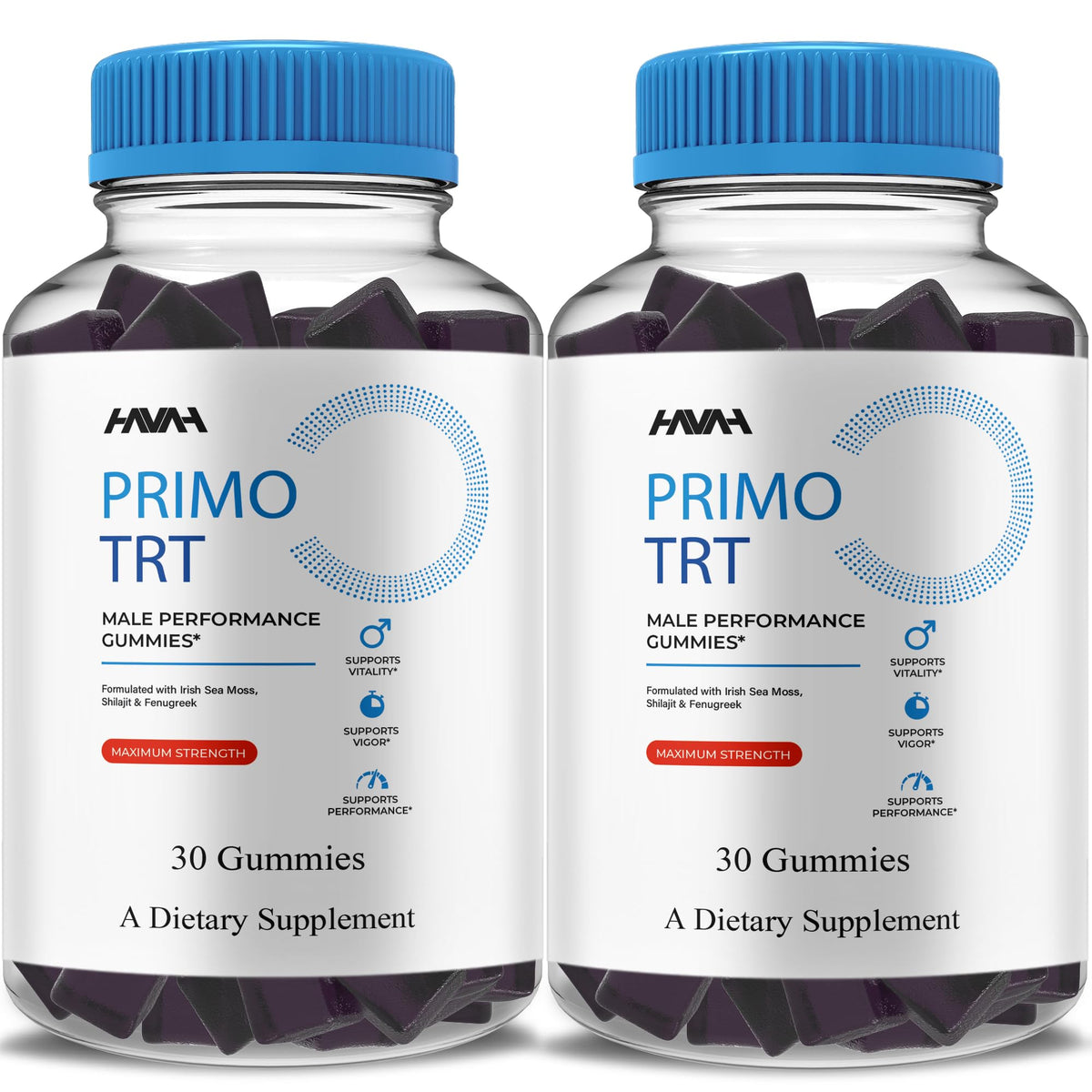 Two-pack Primo TRT Maximum Strength Performance Gummies bottle front view