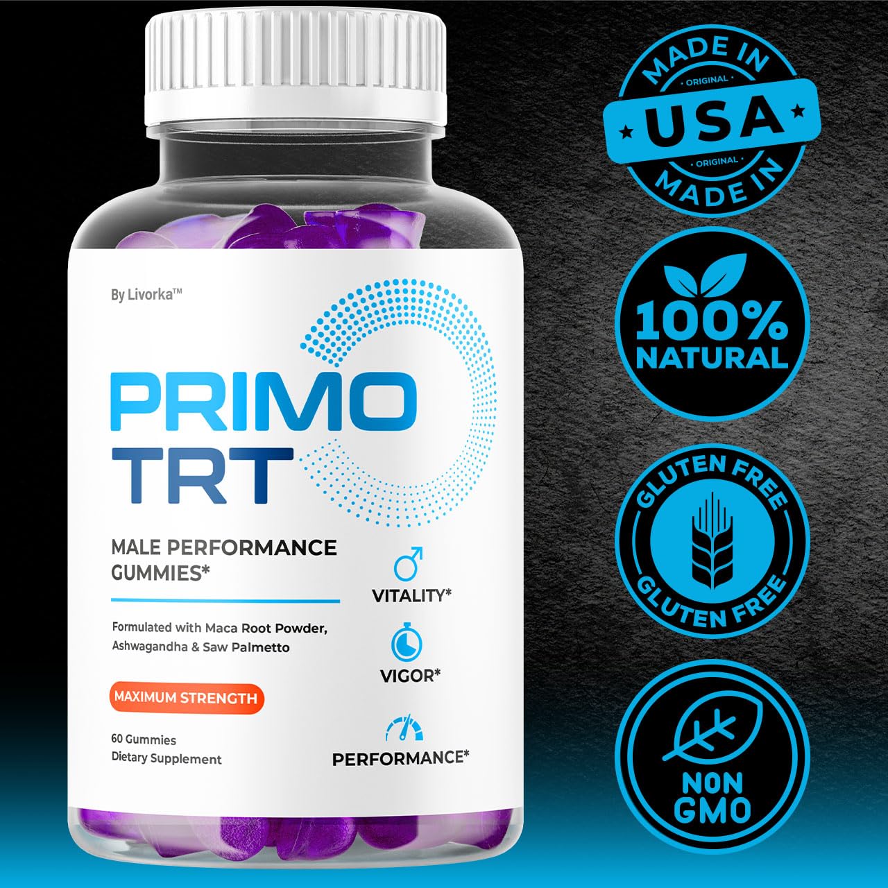 Made in USA GMP-certified Primo TRT Gummies