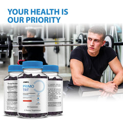 Nutrition facts panel for Primo TRT gummies