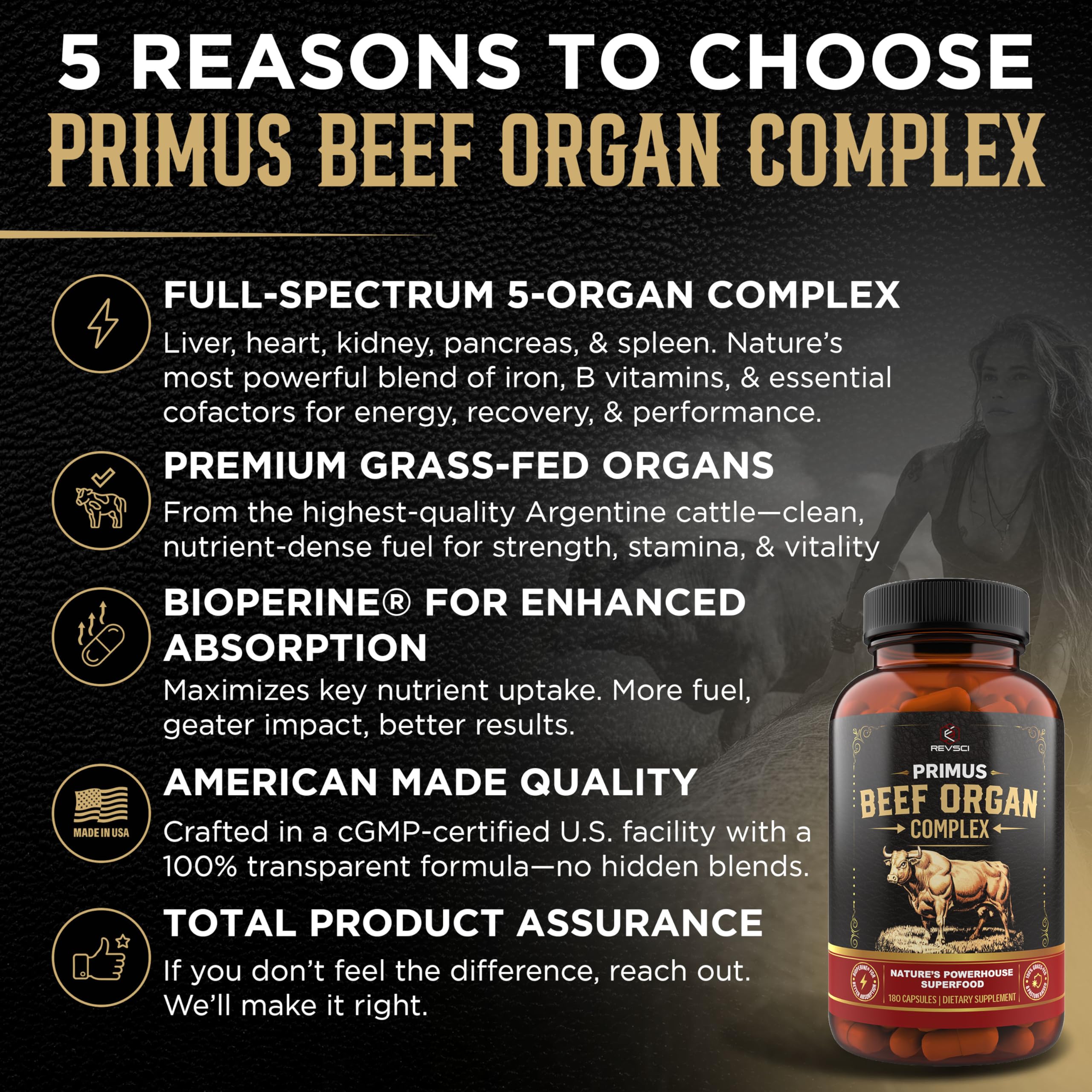 PRIMUS five-organ meat complex bottle with liver, heart, kidney, pancreas, and spleen
