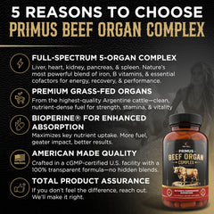 PRIMUS five-organ meat complex bottle with liver, heart, kidney, pancreas, and spleen