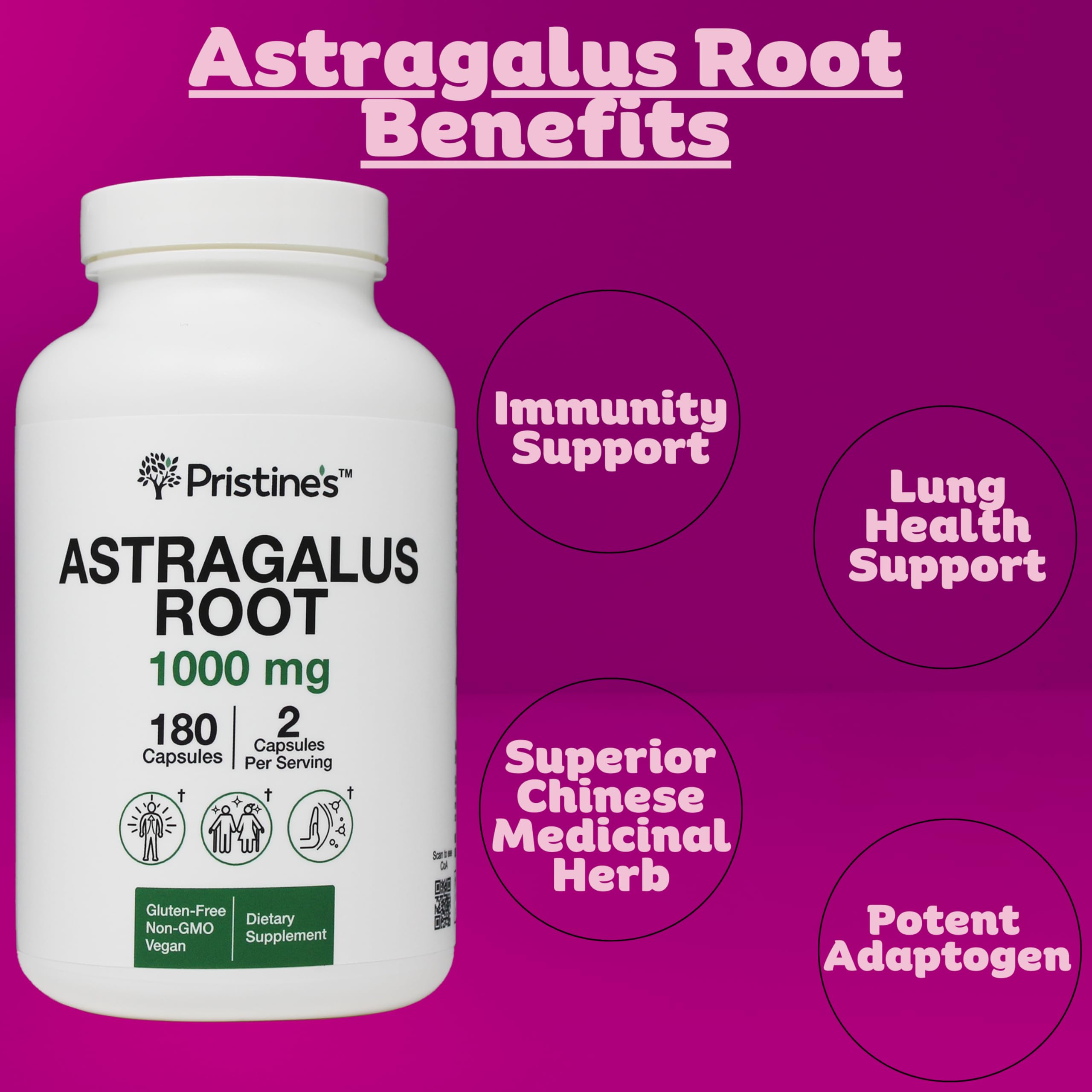 Close-up of Astragalus Root Immune Support capsules