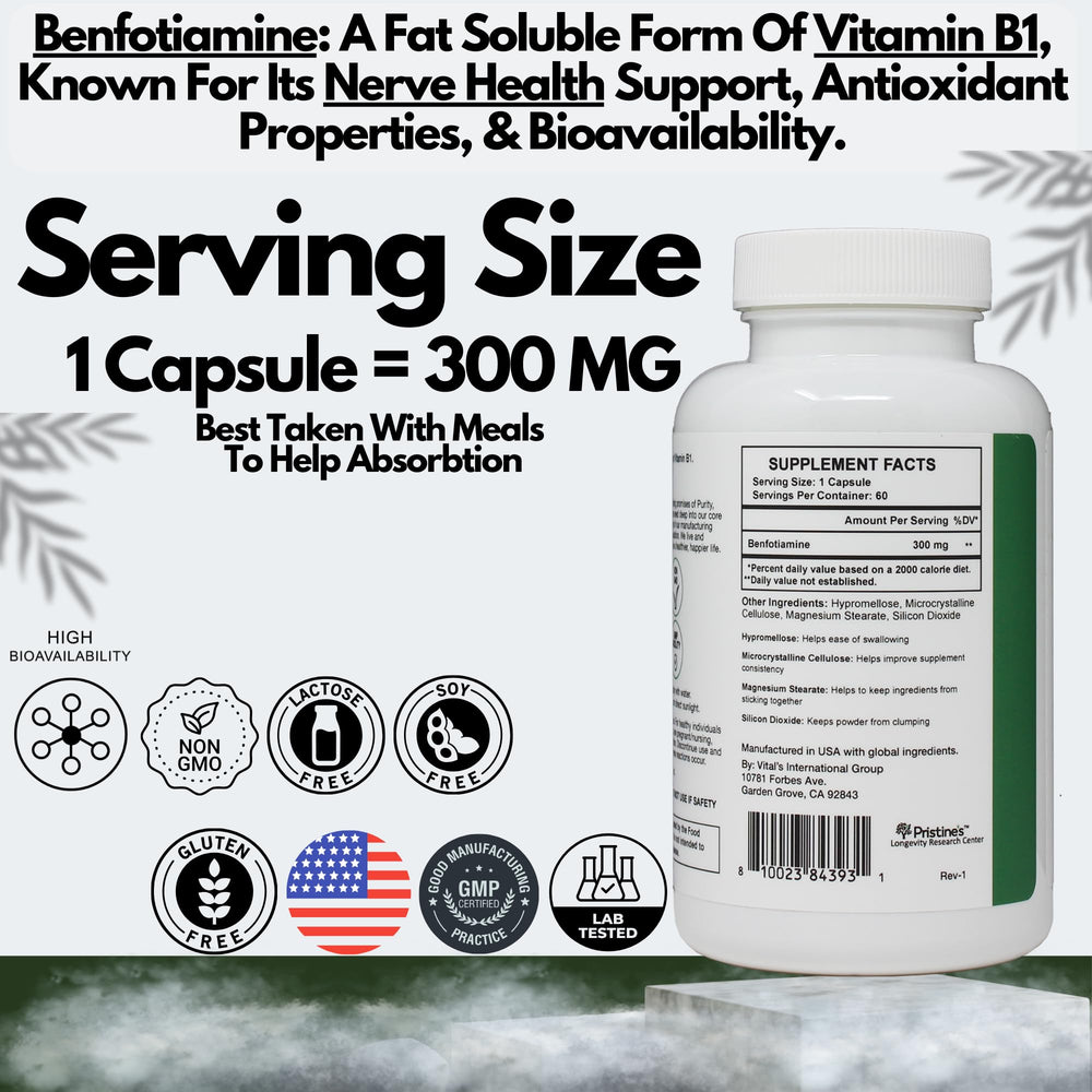 Graphic illustrating nerve health support from Benfotiamine