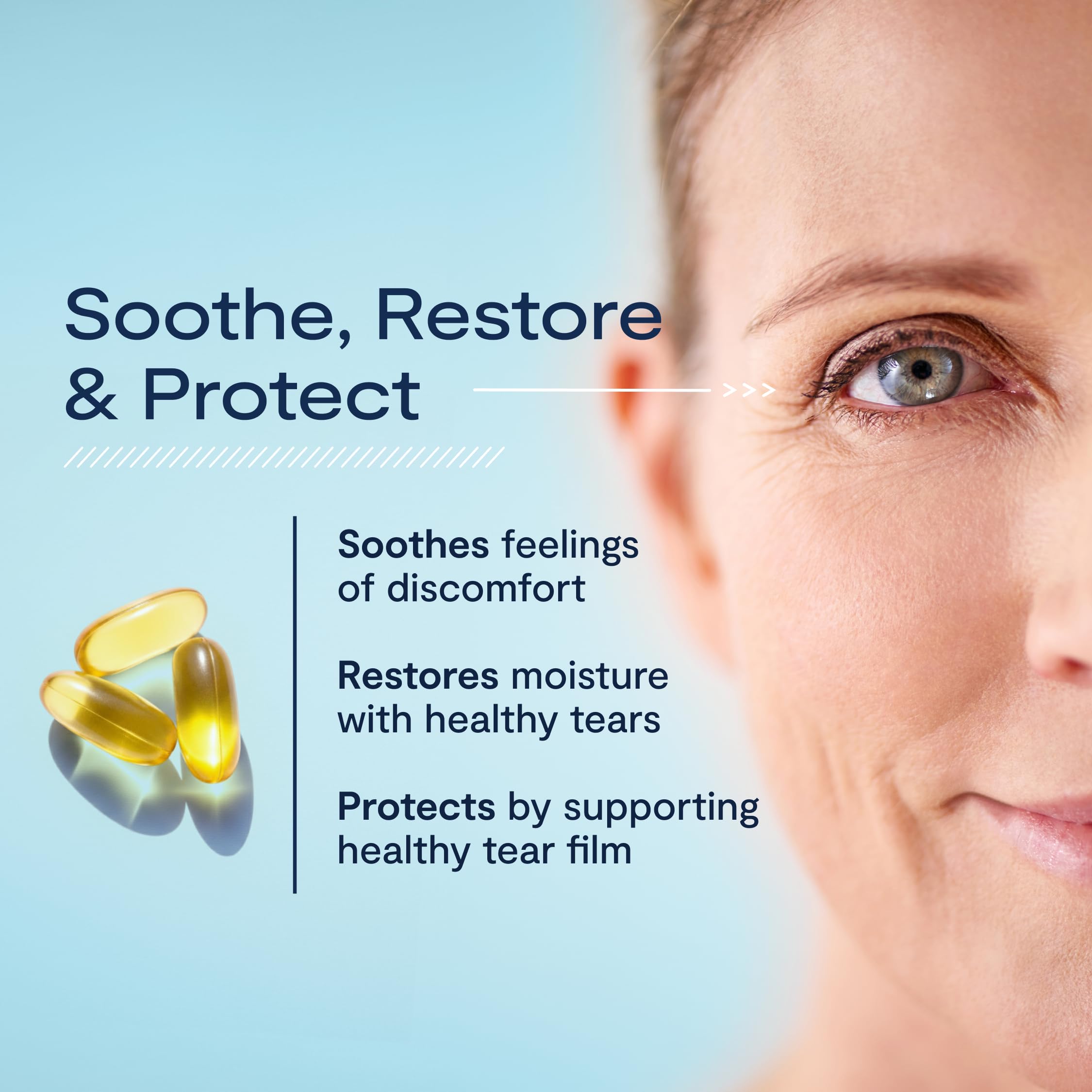 Bottle labeled PRN De3 for dry eye support