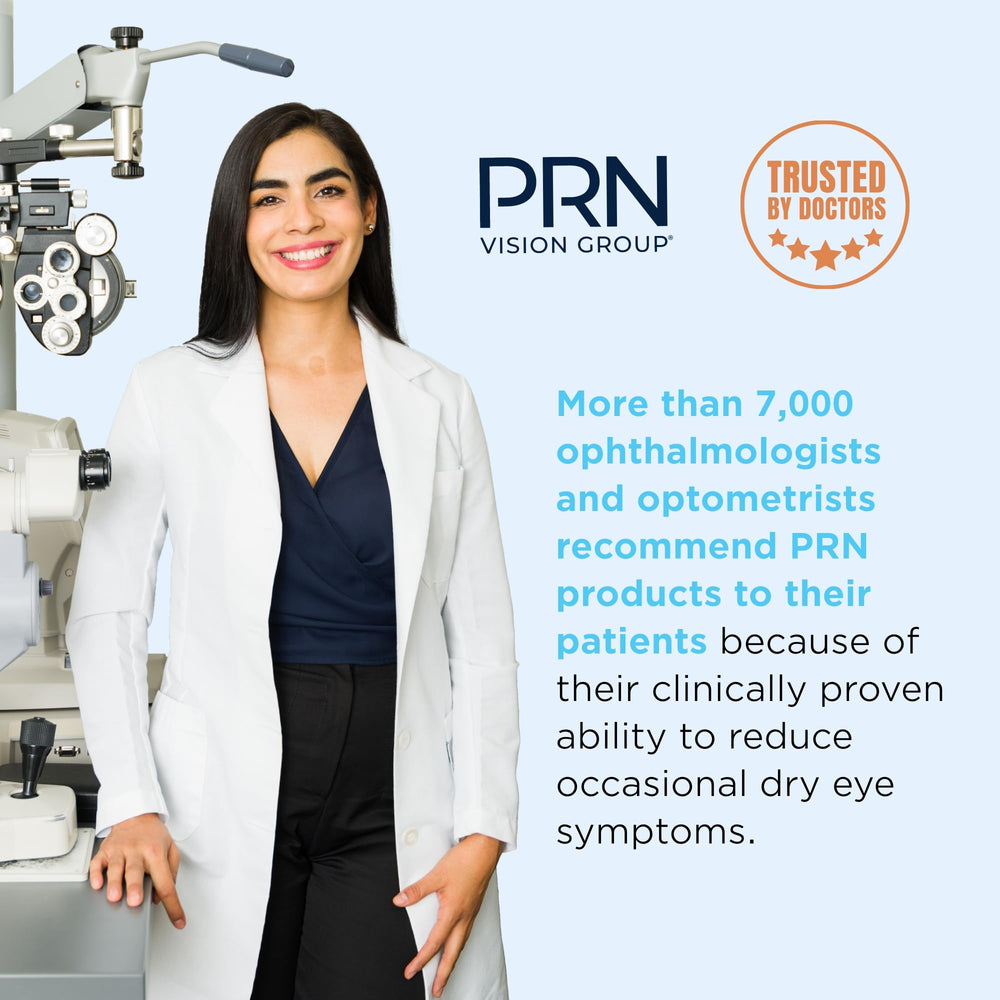 Eye care professional endorsing PRN Vision Group products
