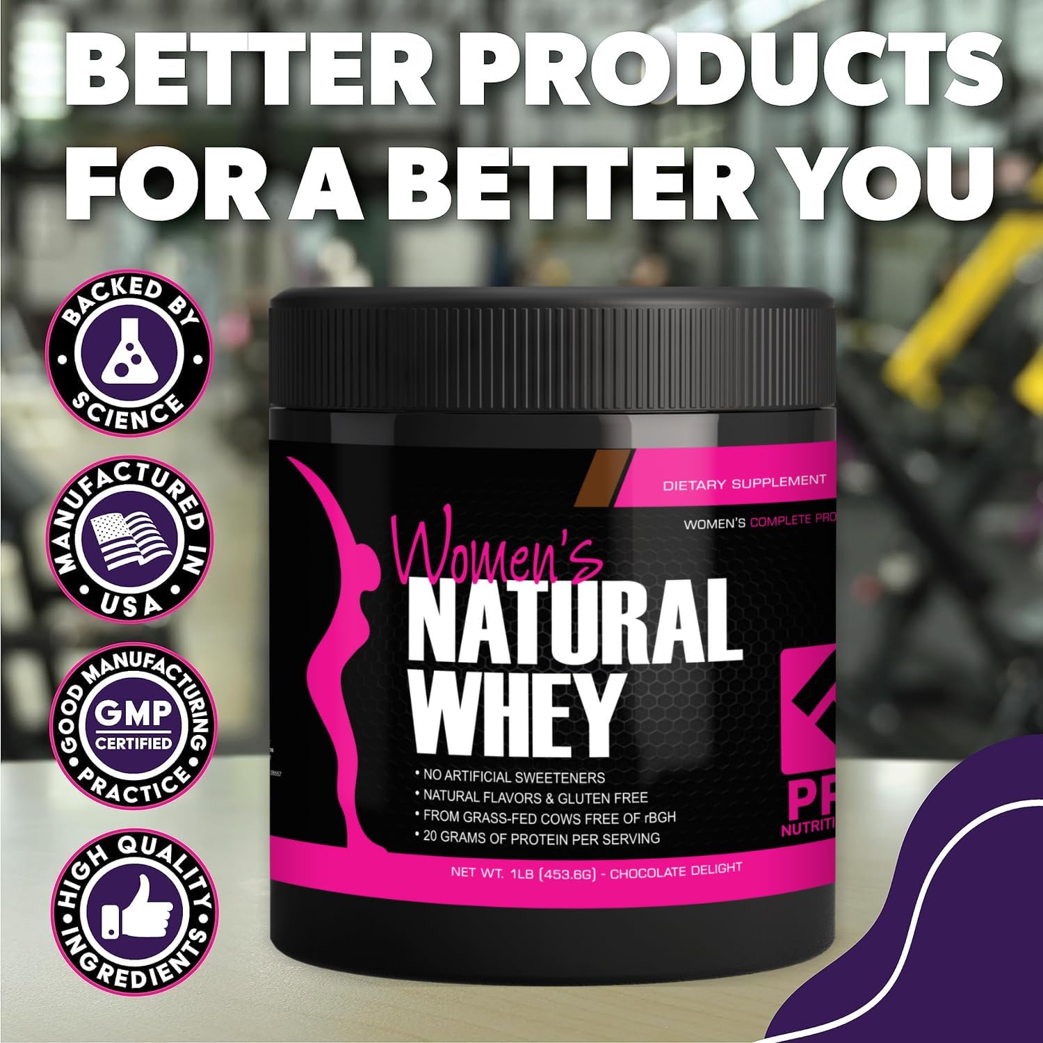 PRO NUTRITION LABS Whey Protein Women Chocolate Delight shake shows creamy texture and chocolate flavor.
