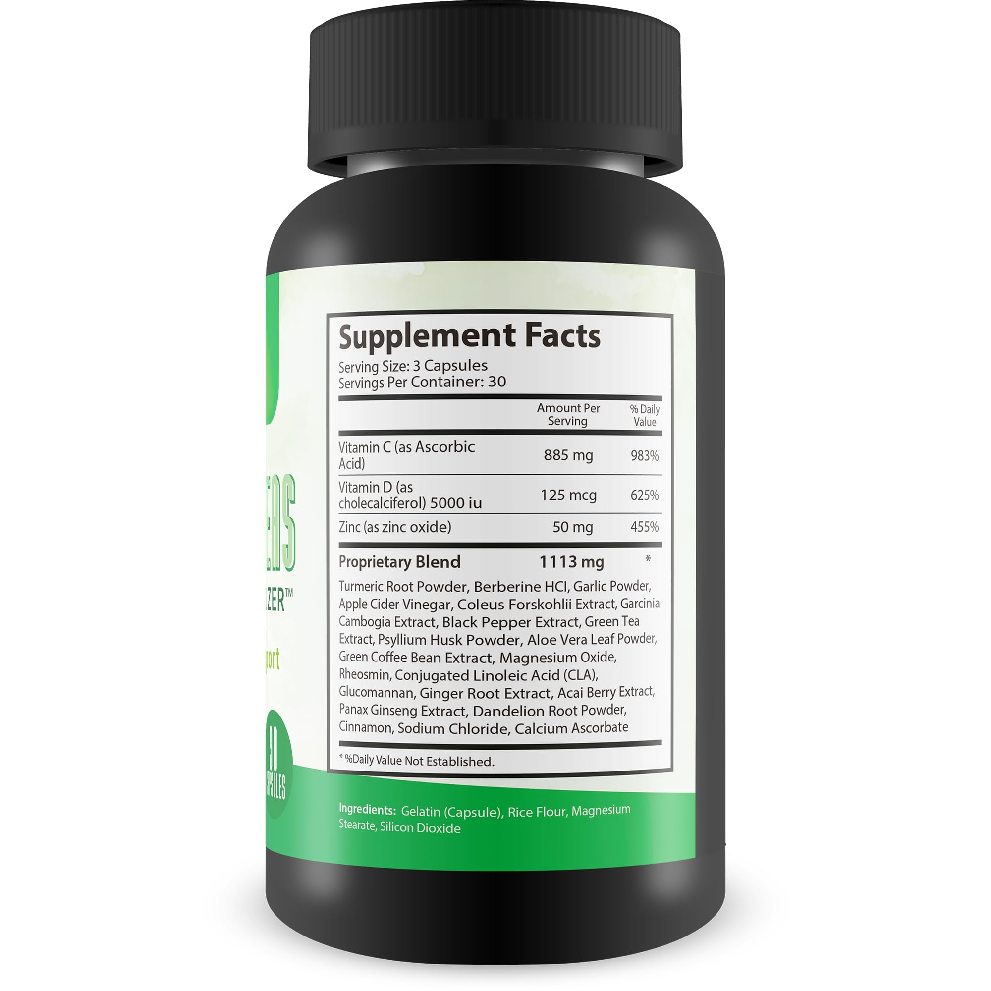 Pro Pancreas Cleanse bottle label closeup highlights vitamins and natural extracts