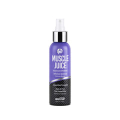 Pro Tan Muscle Juice Maximum Definition Posing Oil bottle under stage lighting (4 oz)