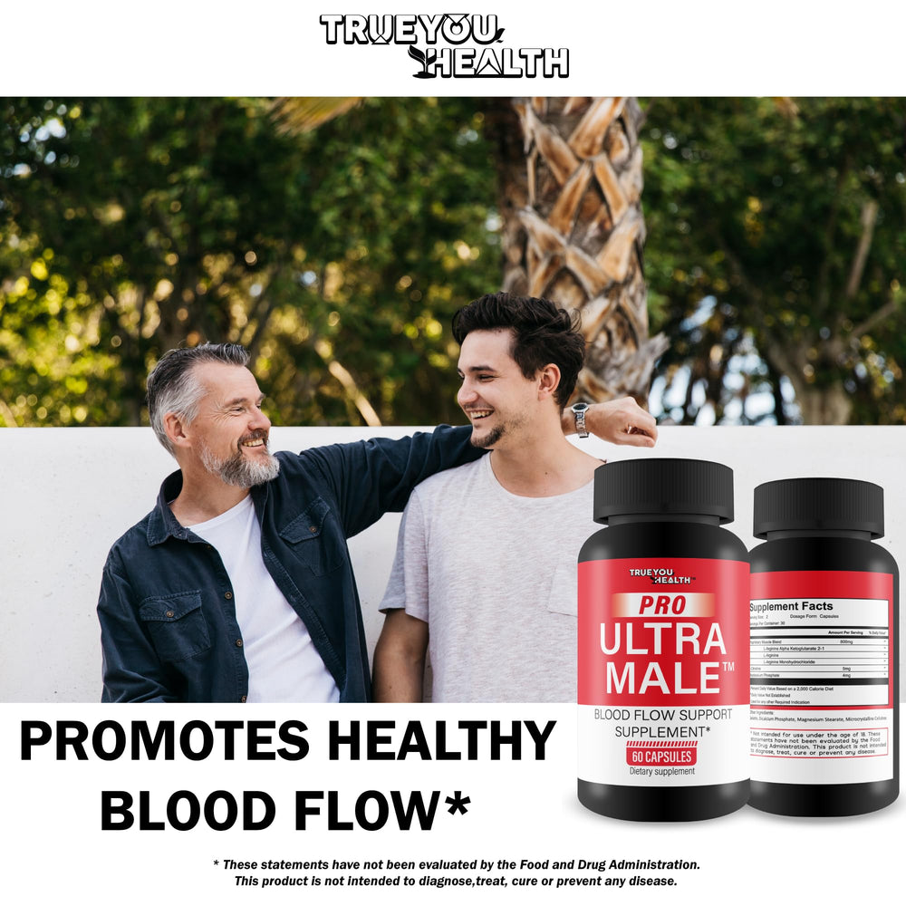 Close-up of Pro Ultra Male capsules in hand