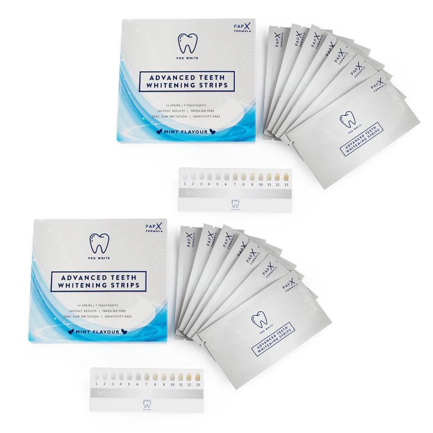 Box of Pro White Advanced Whitening Strips - Fresh Mint Flavor, 2-Pack