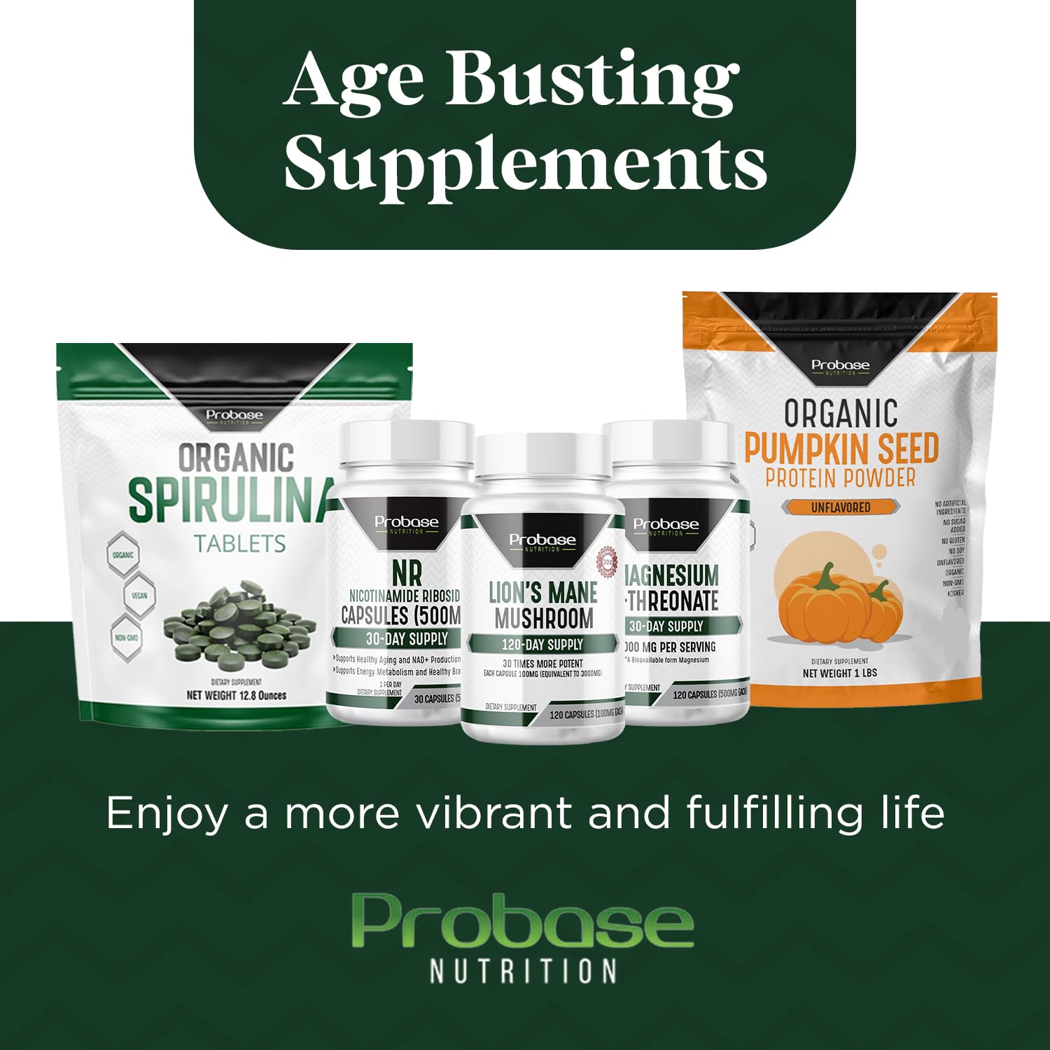 Product packaging and branding for Probase Nutrition Lions Mane supplement