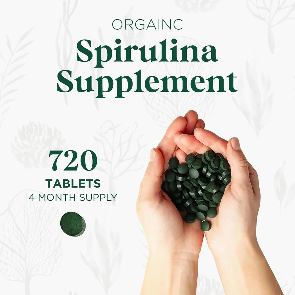 Bottle of Probase Organic Spirulina Tablets with 720 count