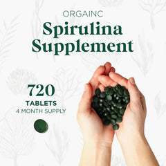 Bottle of Probase Organic Spirulina Tablets with 720 count