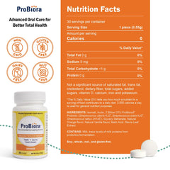 Close-up of orange-flavored chewable tablets