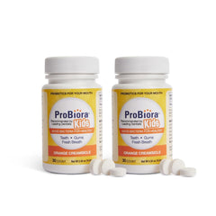 ProBiora Kids orange-flavored oral-care probiotic tablets for kids (30-count pack of 2)