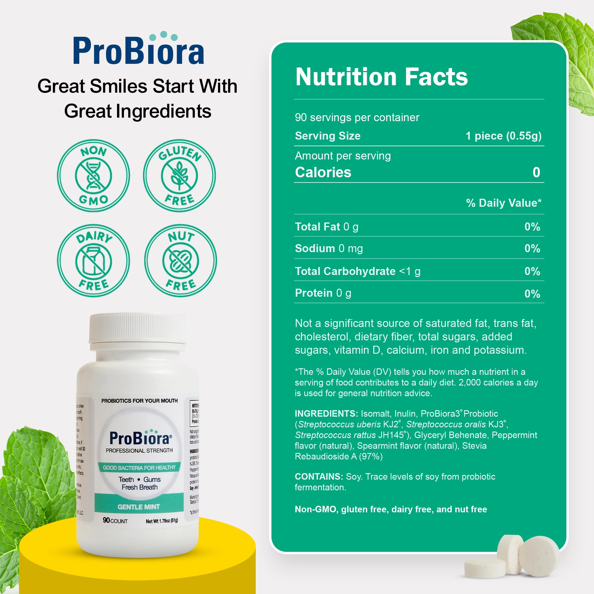 Probiotic blend supporting whitening and oral health