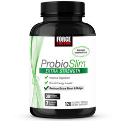 Bottle of ProbioSlim Extra Strength Probiotics with 30B CFUs per serving