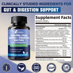 Probiotic bottle highlighting 200B CFU across 36 strains.