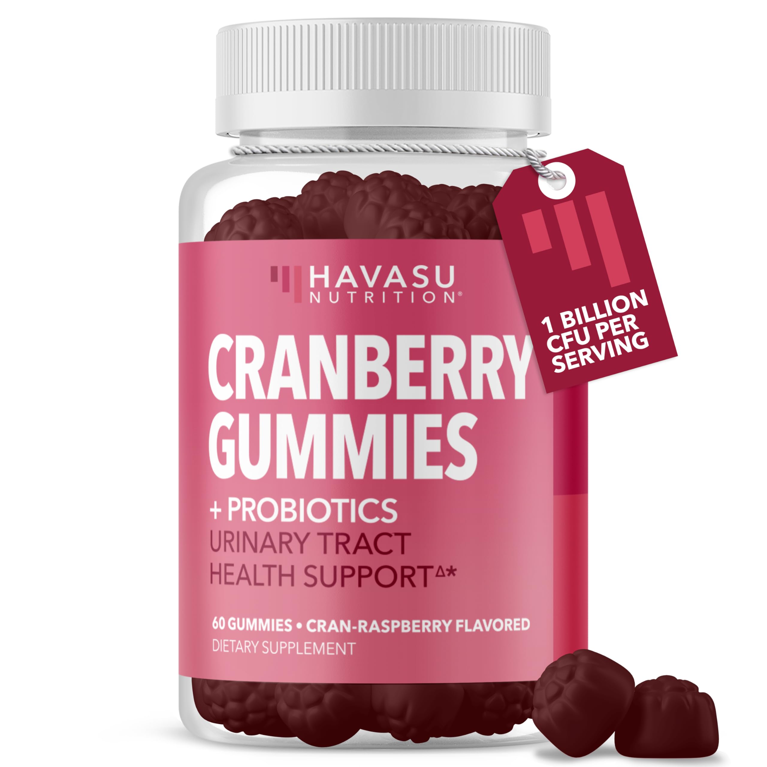 Front view of Probiotic Cranberry Gummies bottle for Women