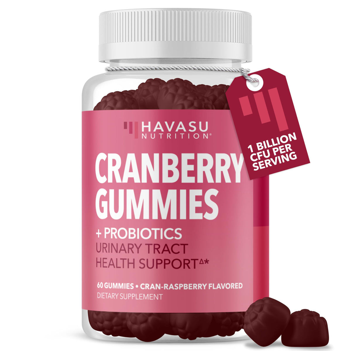 Front view of Probiotic Cranberry Gummies bottle for Women