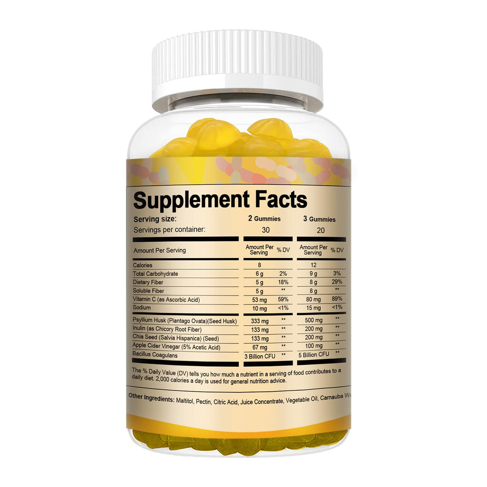 Side view of bottle packaging with ingredients