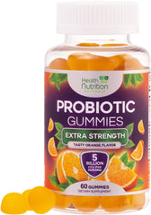 Bottle front label of Probiotic Gummies 5B CFU with 60 gummies