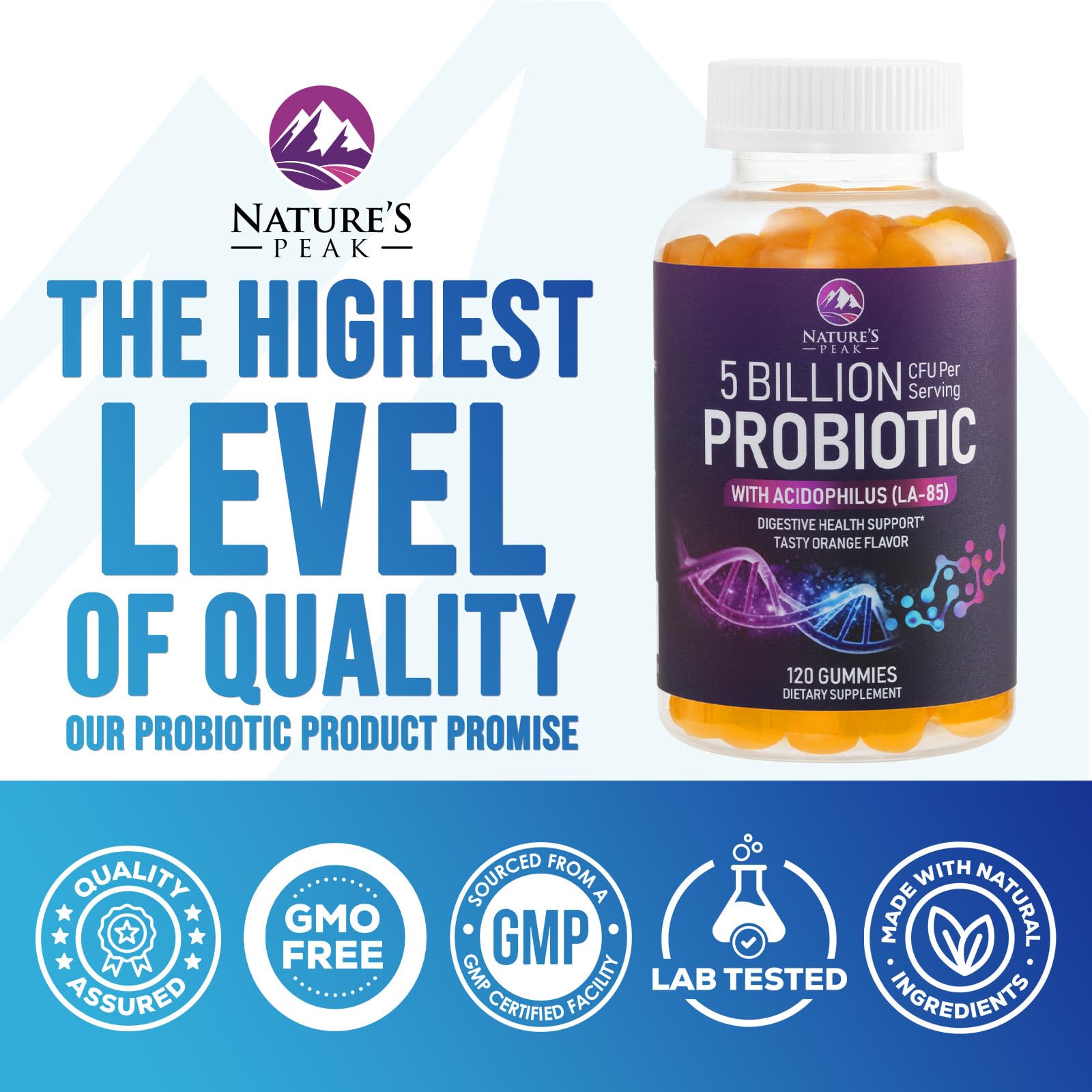 Supplement bottle on a white background with display