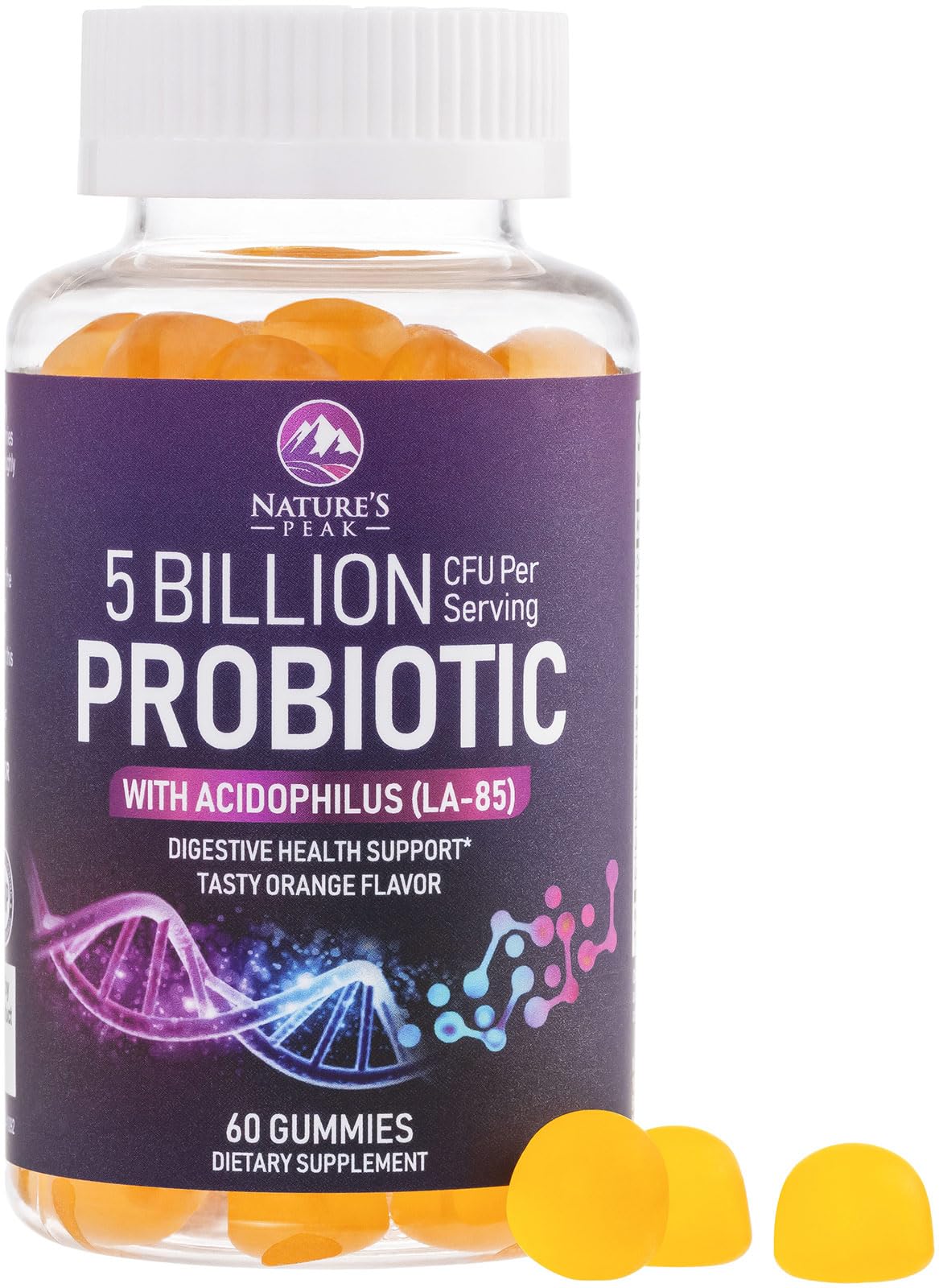 Bottle label for Probiotic Gummies 5 Billion CFU