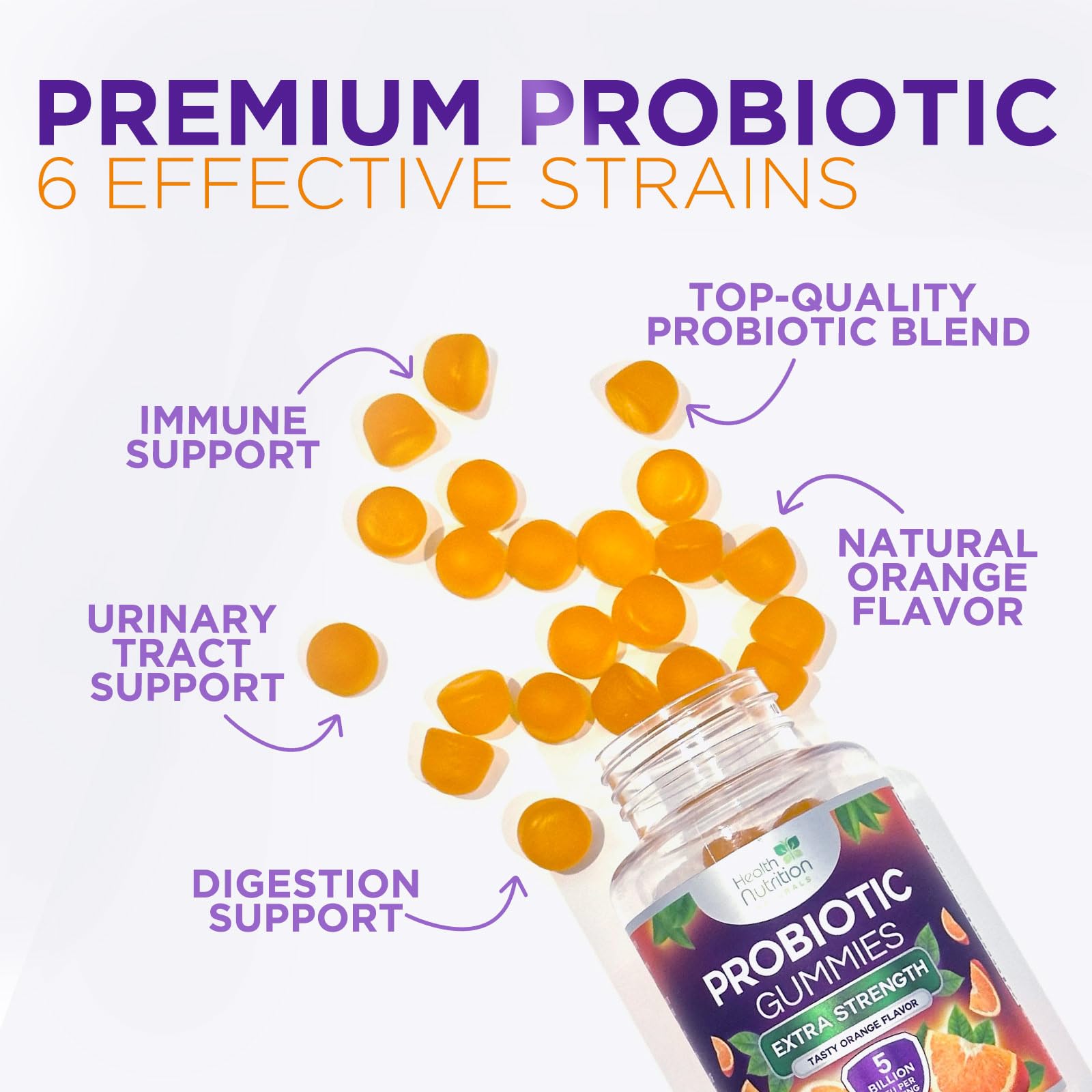 Gummy vitamins representing immune support