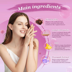Probiotic gummies ingredients including slippery elm and prebiotics