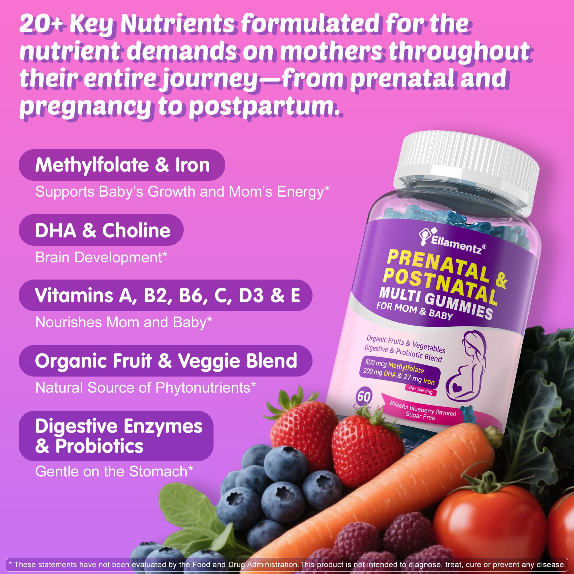 8 billion CFU probiotic gummies for gut health during pregnancy