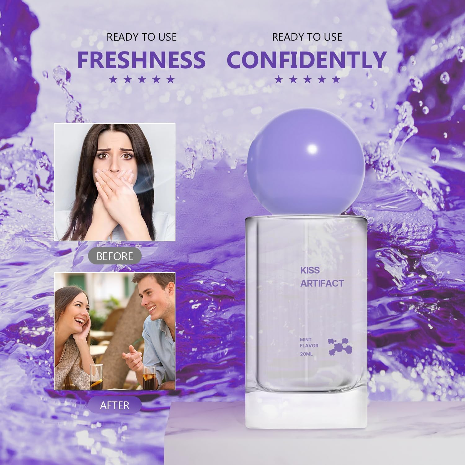 2-piece probiotic oral spray set for home and travel