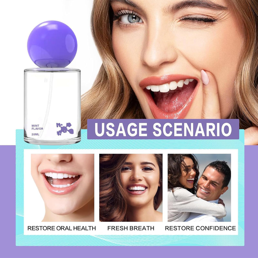 Mint leaves and probiotic spray conveying freshness