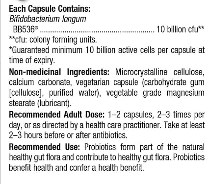 Graphic showing 10 billion CFU per capsule for Probiotic Pro BB536