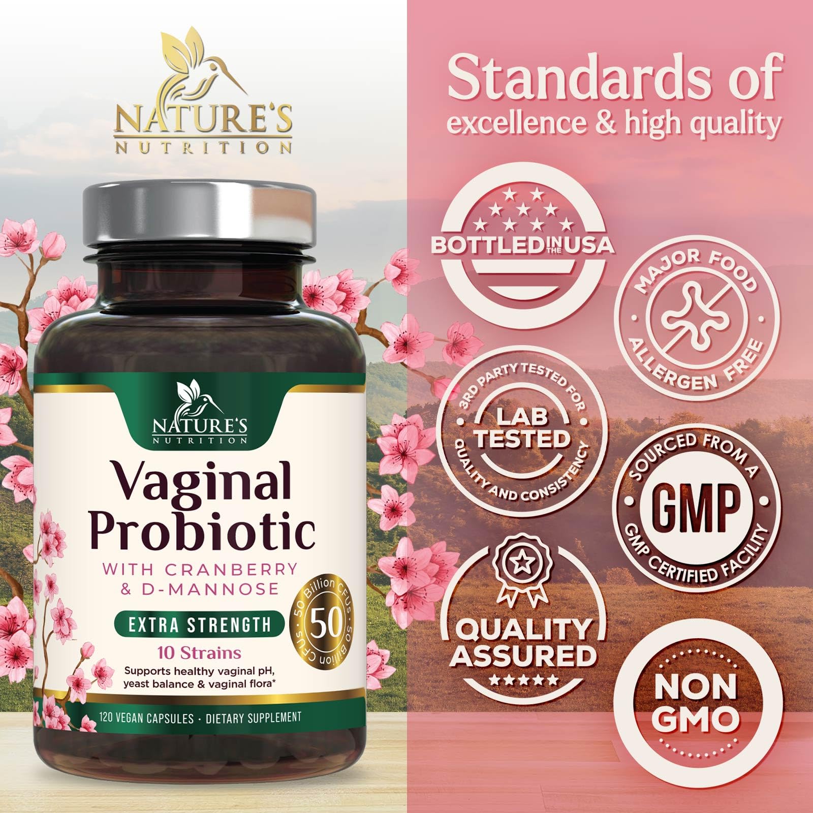 Graphic showing the 10 probiotic strains included