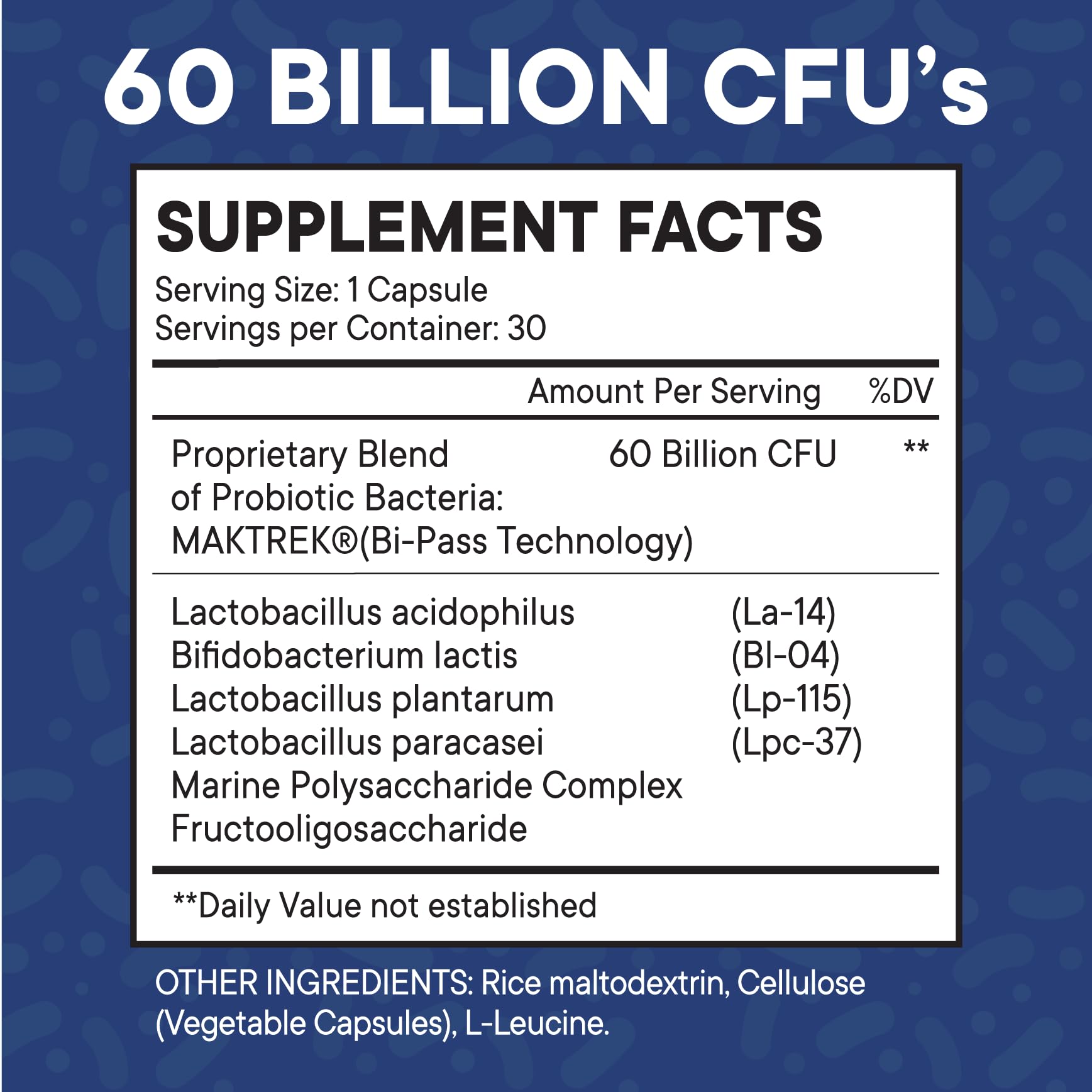 Packaging for Probiotics 60 Billion CFU with Prebiotic