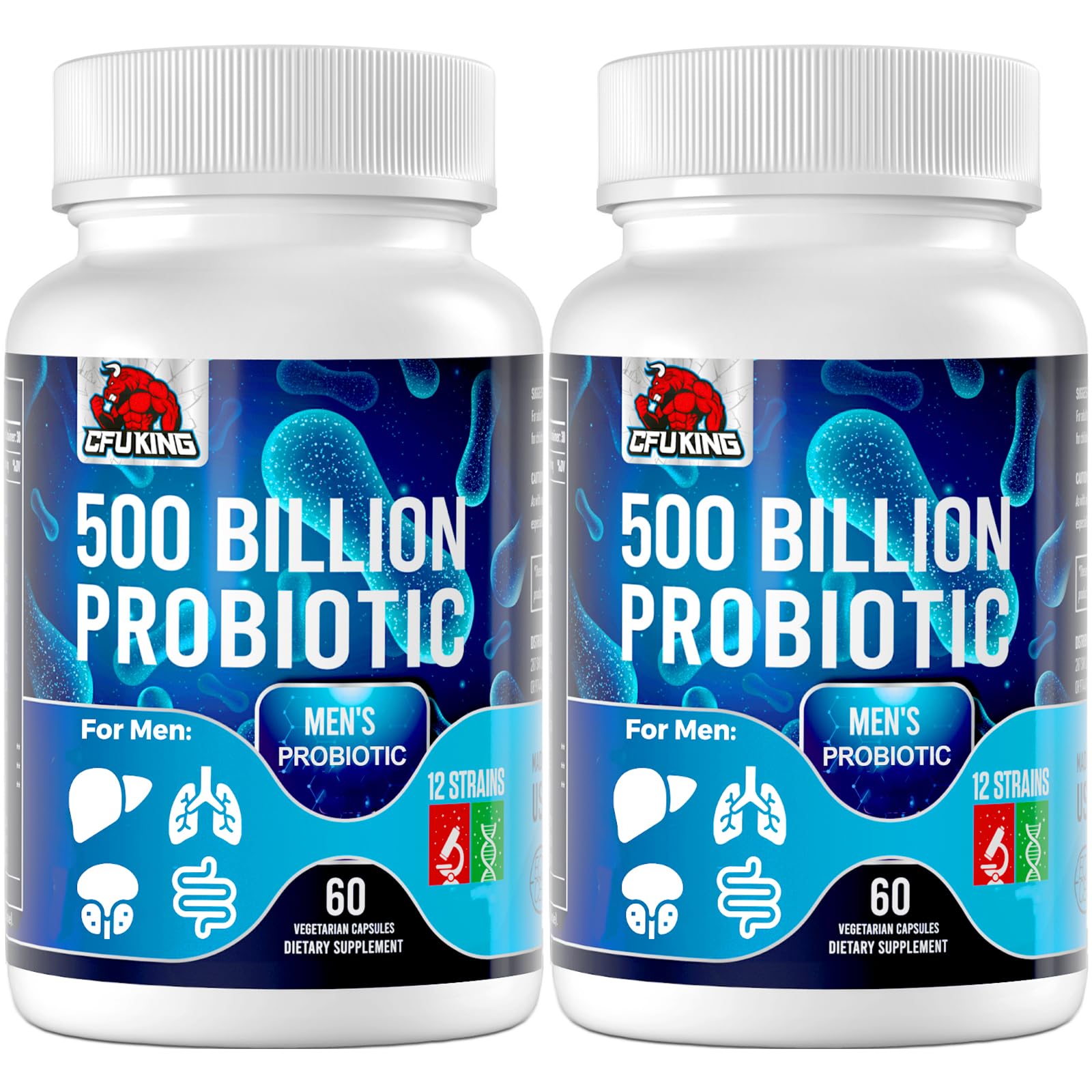 Probiotics for Men label with 500B CFU and 12 strains