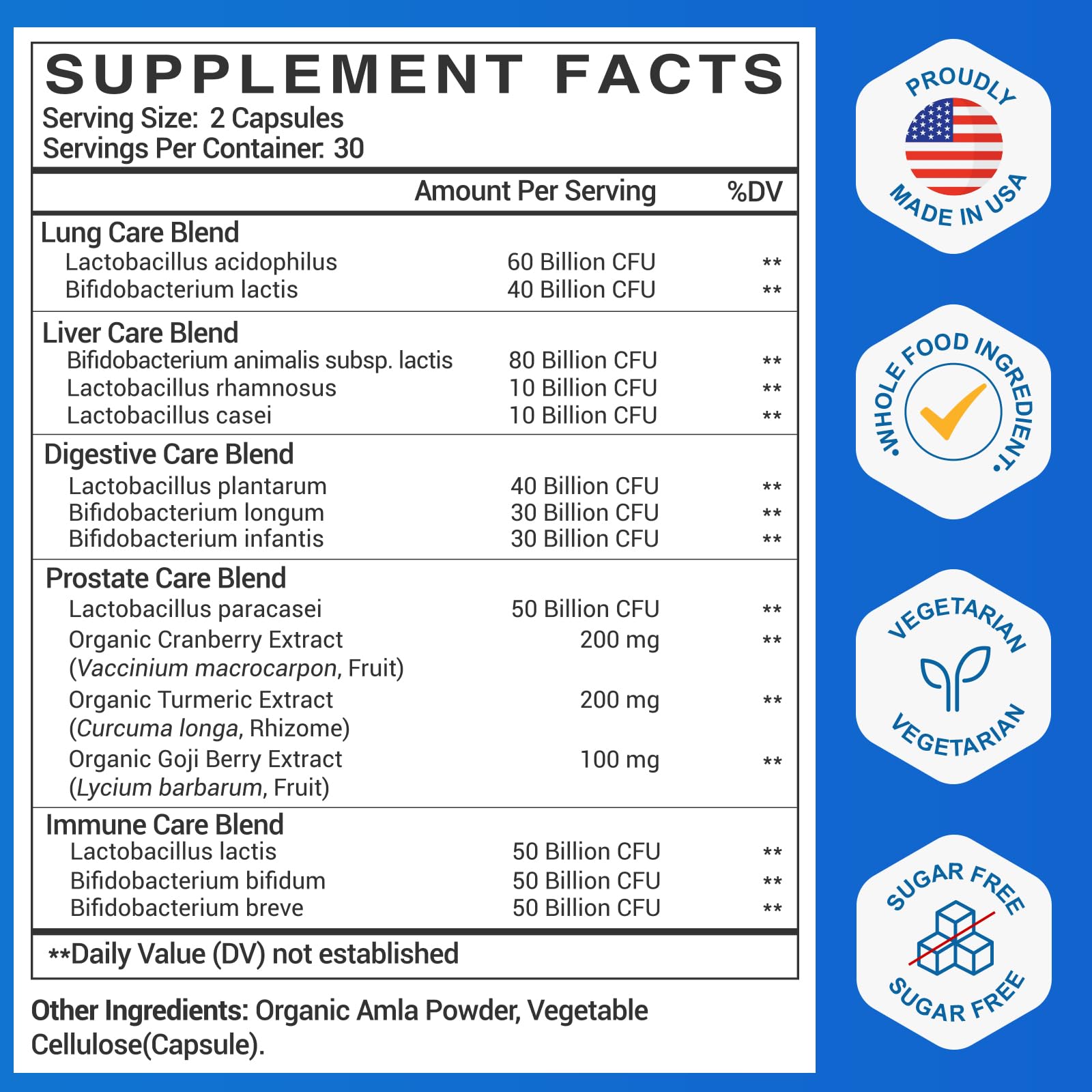Bottle of men's probiotic capsules